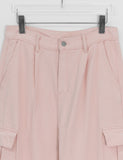 Ilonde Pintuck Cotton Cargo Wide Pants