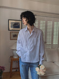 Drawy Stripe Crop Shirt