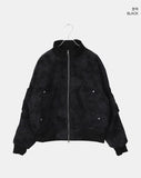 Doa suede lining fur half-neck zip-up jacket