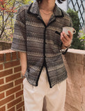 Wavy Bohemian Mix Short Sleeve Shirt