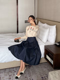 Fayle Denim Pleated Skirt