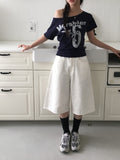 Conce Buckle Back Point Bermuda Cotton Short Pants