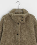 Rital Wool High Neck Fur Jacket