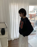 Catst Number Printing Crop Sweatshirt