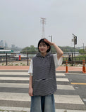 [unisex] Foremt Stripe Over Hood Vest