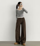 Loose Wide Span Banding Cotton Pants