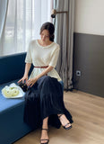 Kane Tiered Banding Long Skirt (Belt set)