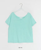 Haboil Loose Fit V-Neck Slub Short Sleeve Tee