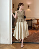 Effiang banding flare long skirt