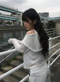 Kudo Button Hood See-Through Long Sleeve Cardigan