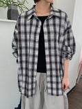 [unisex] Shudel Summer Seersucker Check Over Shirt