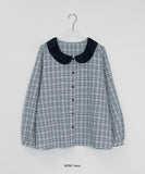Perryton round collar check shirt