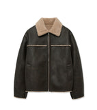 Washed Leather Cut-Off Mustang Jacket