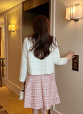 Ronda Mix Collar Pearl Tweed Jacket