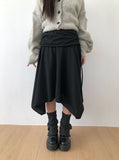 Kira Unbalanced Flare Shirring Skirt