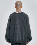 Paneled Denim Sweatshirt
