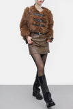 Literhan buckle fur jacket