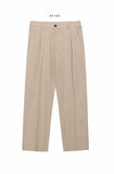 Sharp Linen Wide Banding Pants