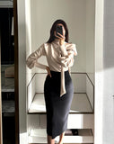 Beichel Tie Off Shoulder Tee Blouse