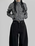Shirring cap hood nylon jumper