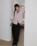 Mote cut key ring loop two-way wide cotton pants