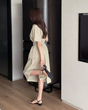 Peijing Pocket Collar Zip-up Long One Piece (Belt Set)