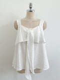 Jenia Ribbon Frill Sleeveless Blouse