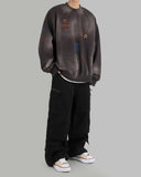 Discharged brushed washed sweatshirt