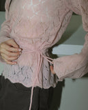 Daen Alpaca Wool Punching Frill Strap Knit