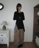 Behin Cargo Curve Balloon Wide Long Pants