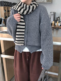 Himude Bokashi Color Round Knit Cardigan