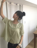 [MADE] Hayoko Vintage Punching Short Sleeve Blouse