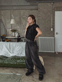 McCoy pintuck denim wide pants