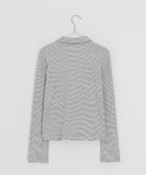 Moonta Stripe Frill Collar Long Sleeve Tee