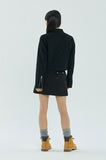 PIPING WOOL BIKER JACKET
