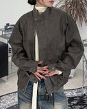 Heads oversized fit leather jacket