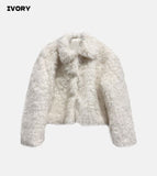 Chocolate Hairy Fur Jacket