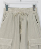 [unisex] Melu Pigment Banding Bermuda Cargo Pants