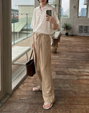Cooling Belted Two-Tuck Slacks