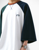 [AG] Color Block Raglan 7 Sleeve
