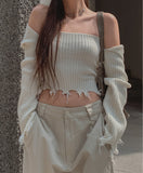 pralen damaged ribbed knit top