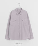 Kemma Color Cotton Pocket Long Sleeve Shirt