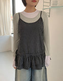 Jabel Check Frill Layered Sleeveless