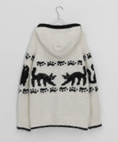 Bilforo Nordic Hood Wool Knit Zip-Up Cardigan