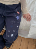 Snao Star Embroidered Patch Banding Wide Pants