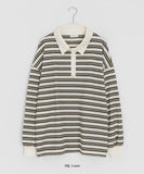 [unisex] Mickens Waffle Stripe Collar Tee