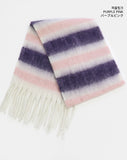 Sand Cashmere Stripe Muffler Scarf