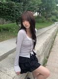 Latte Suede Tiered Mini Skirt