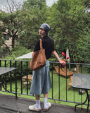 Ruto embroidery Bermuda denim pants