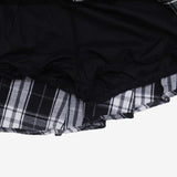 Chena unbalanced check tiered skirt